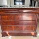 Louis-Philippe mahogany commode with flame finish – 4 drawers – Marble top