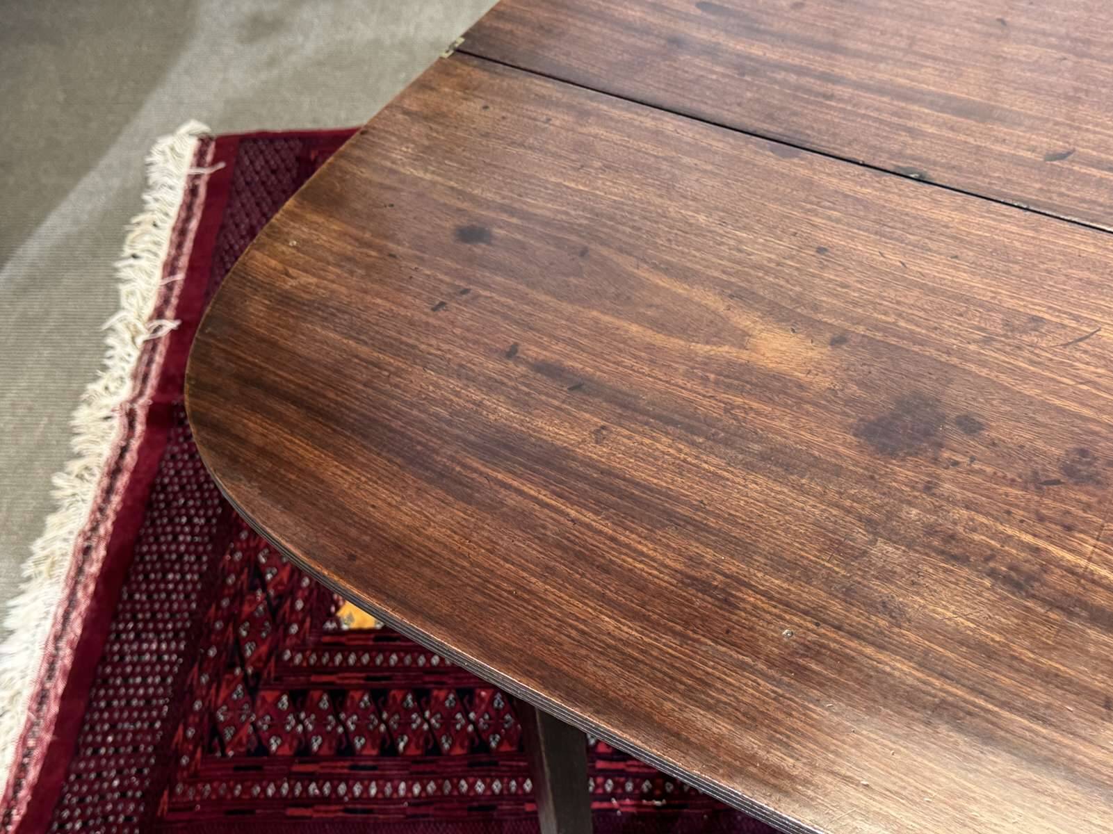 Table console demi lune anglaise en acajou 19ème