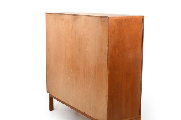 Armoire danoise à porte tambour en teck des années 1950