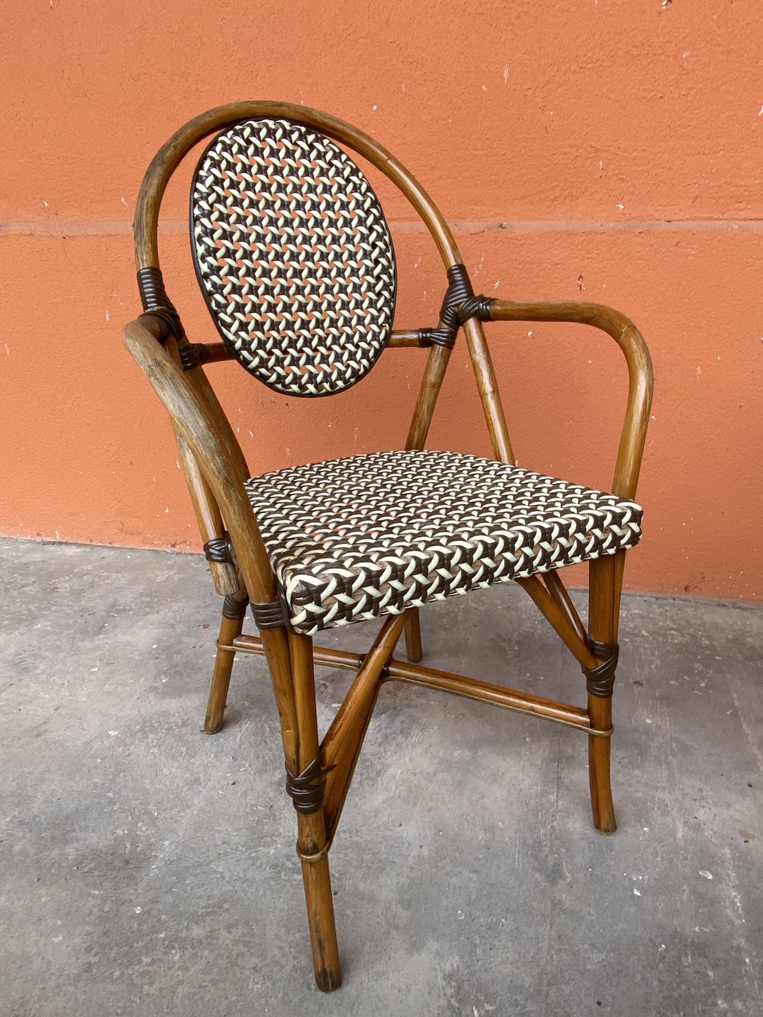 4 chaises Bistrot Parisienne Paris Rotin & scoubidou