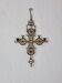Arts & Crafts brass cross hanging candle holder | 1920s