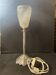 Art Deco table lamp – Silver bronze & pressed/molded glass