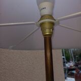 Floor lamp gilded bronze base lampshade fabrics