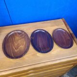 Set of 3 vintage Gerling teak trays