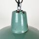 Industrial petrol enamel pendant lamp, 1960s