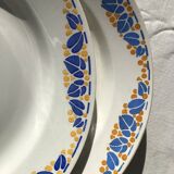 10 Colette HBCM blue and saffron dinner plates
