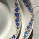 10 Assiettes plates Colette HBCM bleu et safran