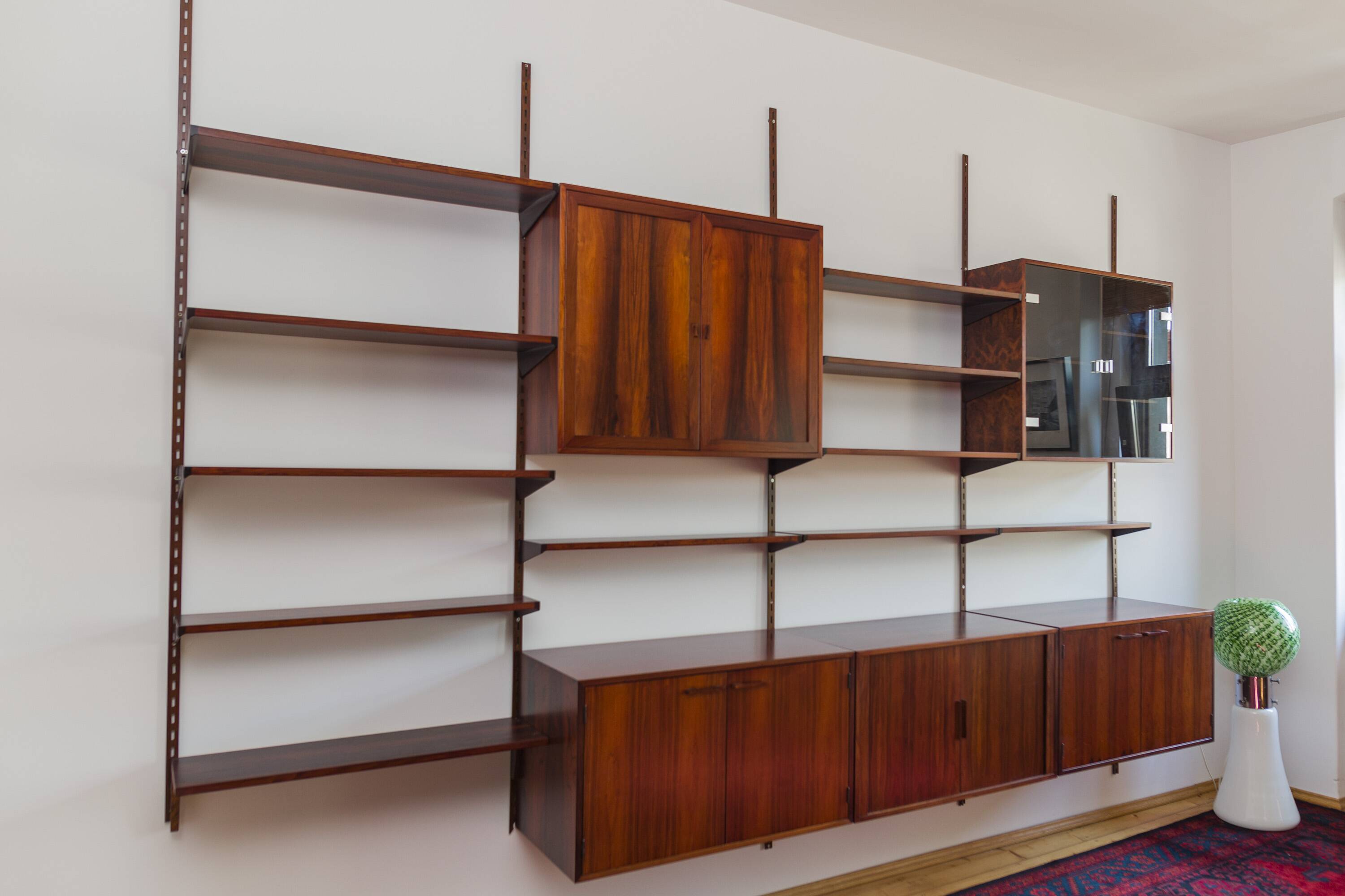 Rosewood Modular Wall Unit by Kai Kristiansen for FM Møbler, 1960s