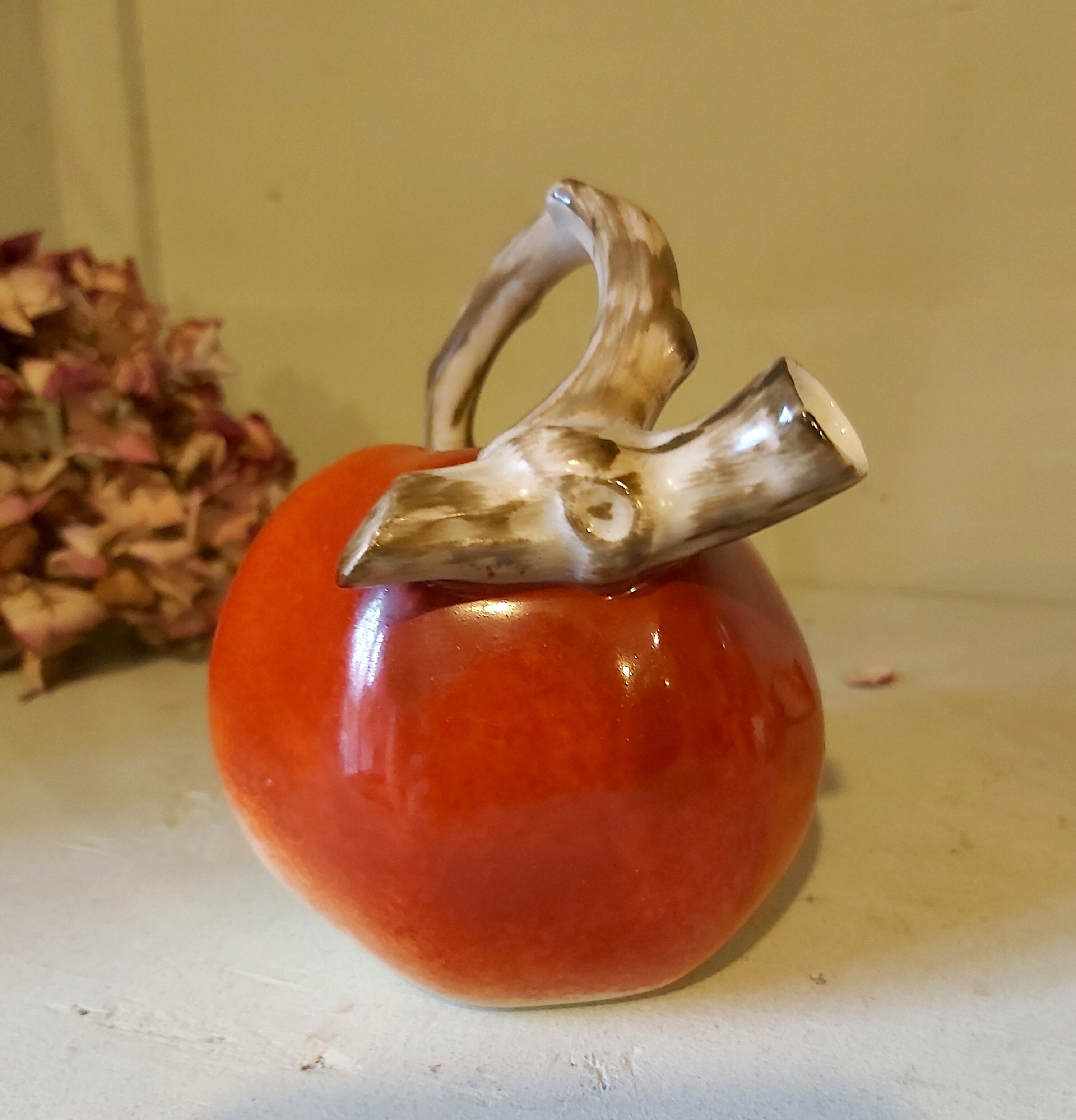 Vintage French Liquor Set by Lucien Michelaud for Limoges, apple shaped