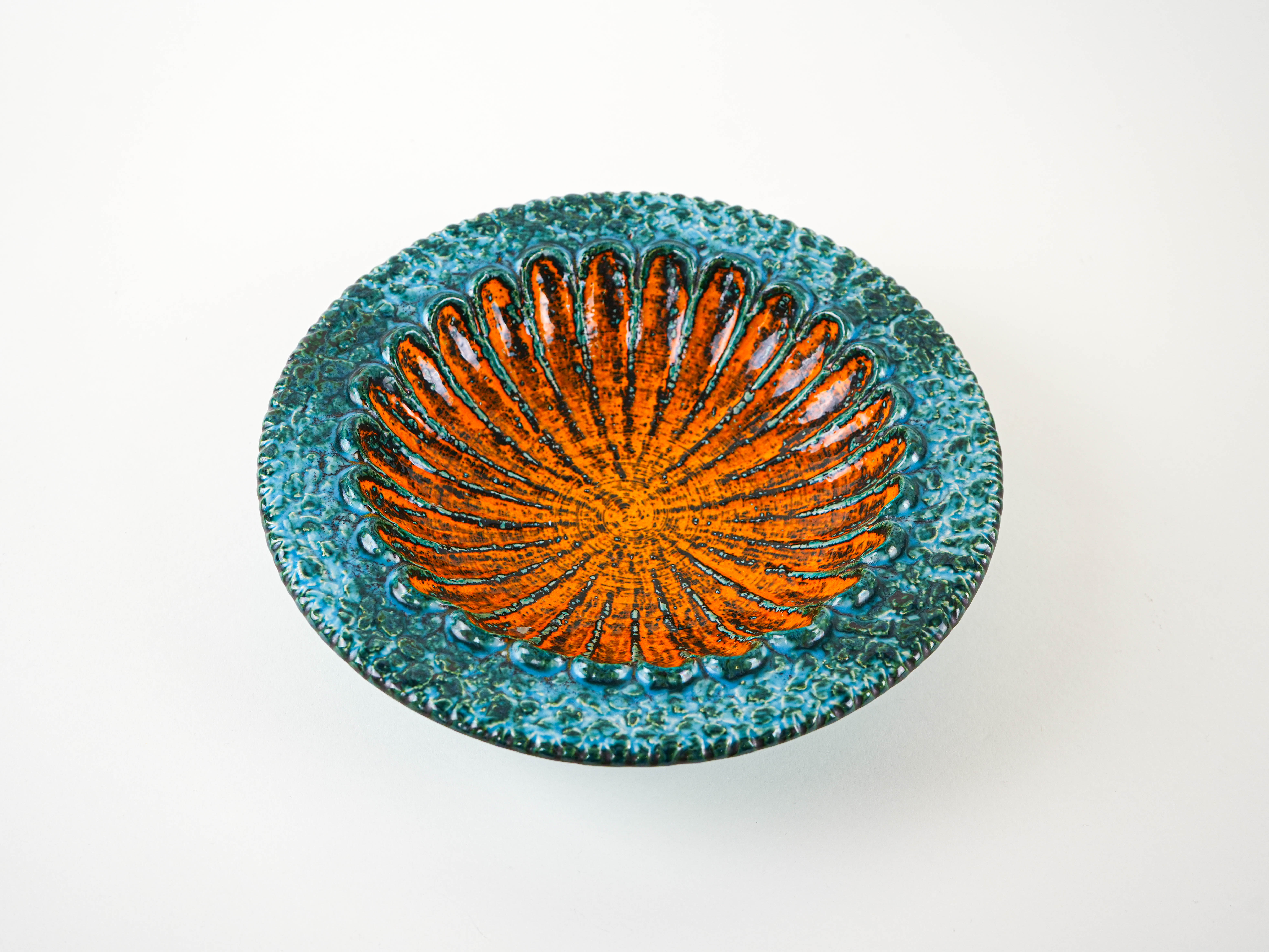 Ceramic plate, German design, 1960s, made in West Germany
