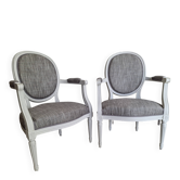 Paire de fauteuils cabriolets Louis XVI