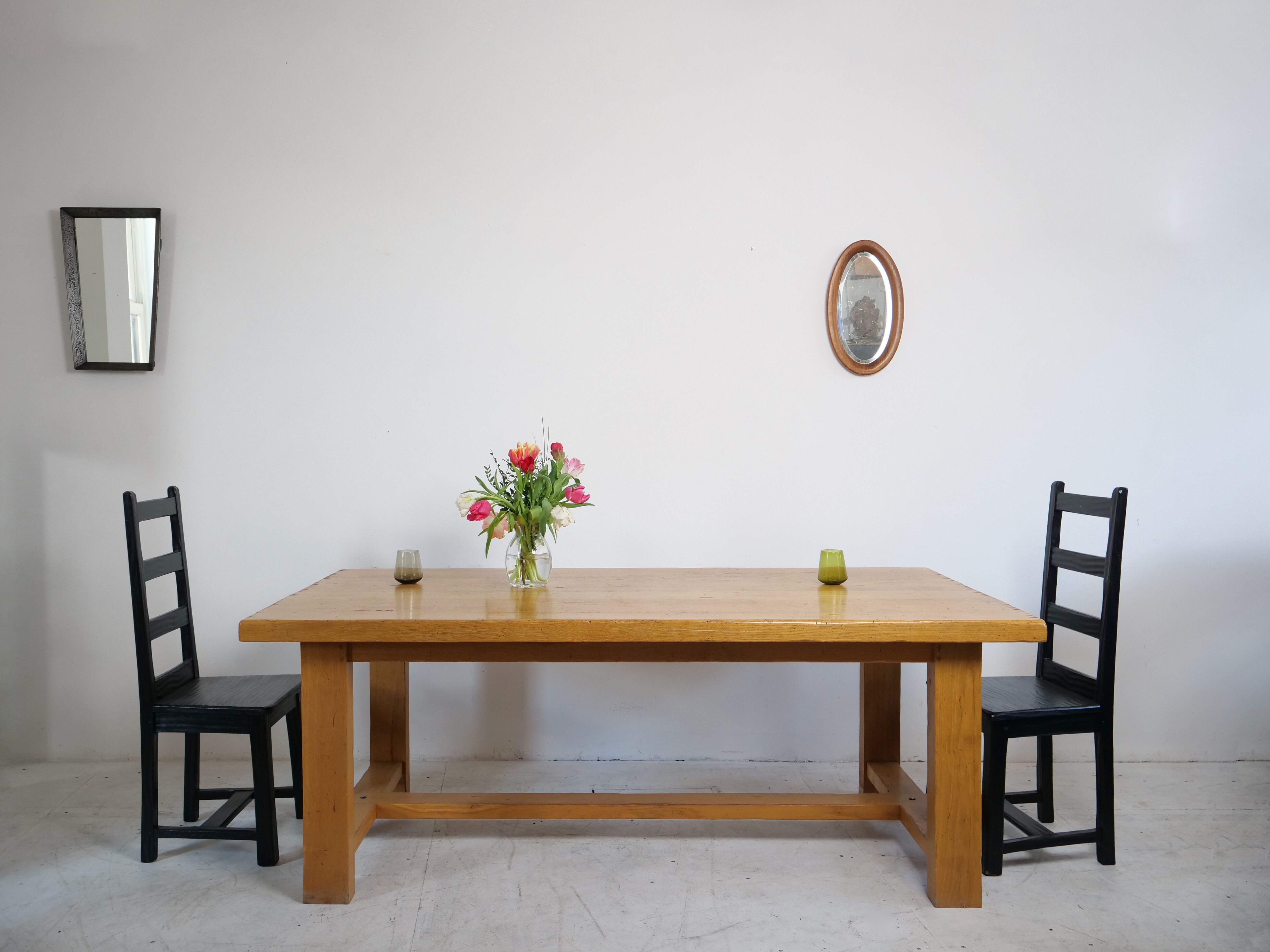 Solid oak farmhouse table