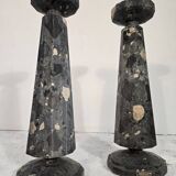 Pair of Art Deco marble columns 1900