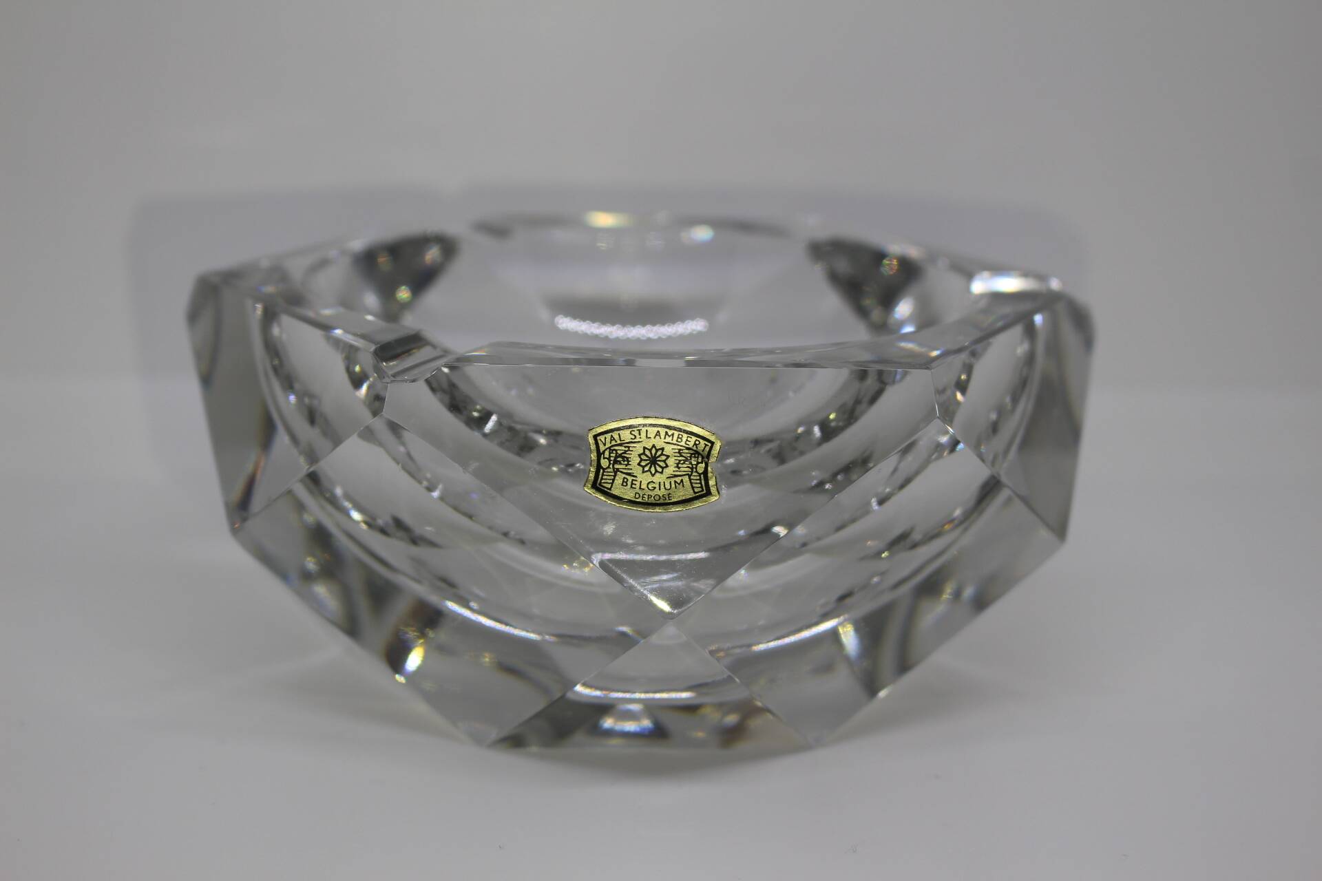 Val St Lambert crystal ashtray