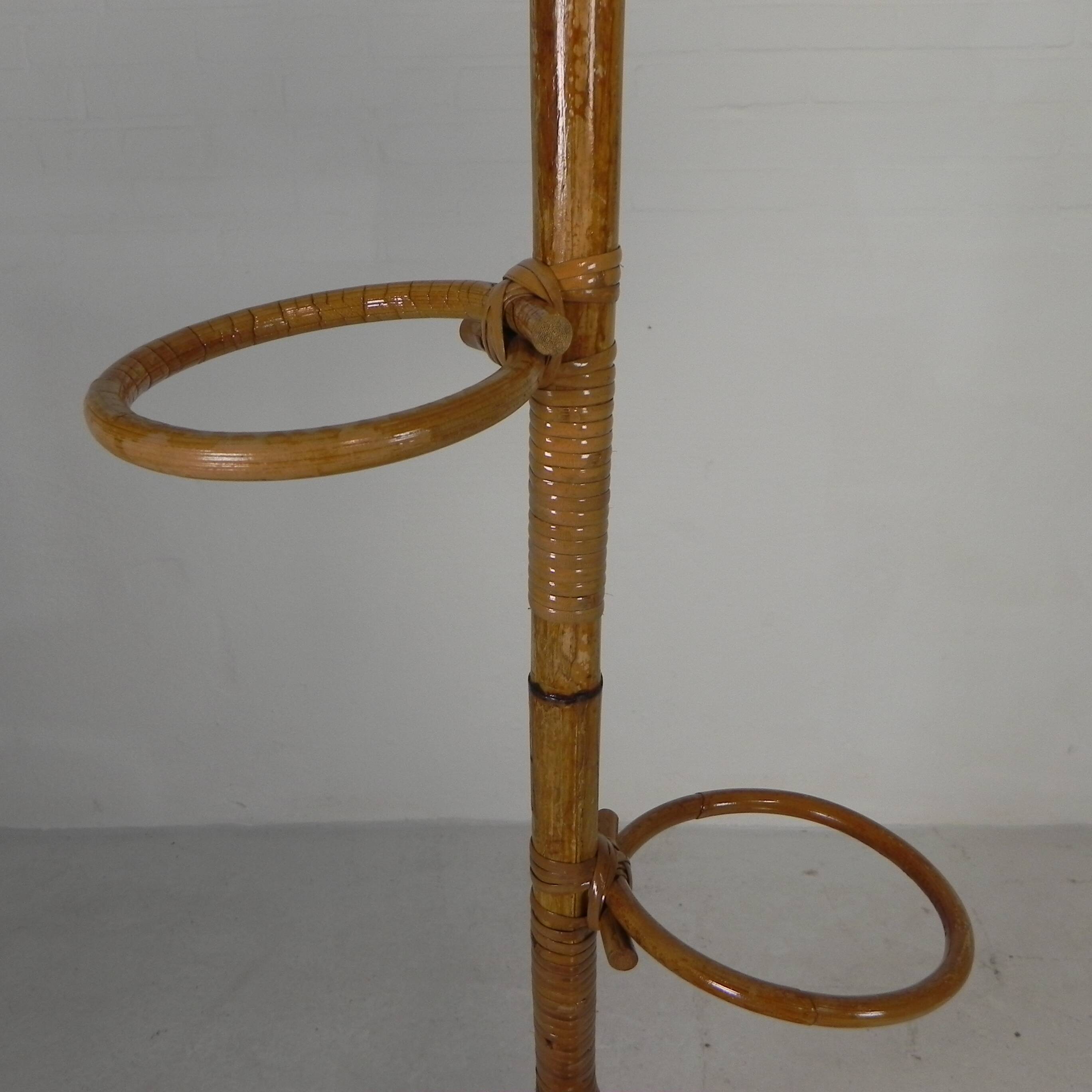 Bamboo floor lamp, 1950s