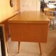 Oak-plated desk and formica 60s/70s