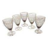 Set of 5 French Bistro Glasses with Facets ACC-7274