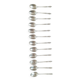 12 small spoons solid silver late nineteenth edmond bonnesoeur goldsmith