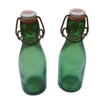 Paire de 2 bouteilles en verre Bulach