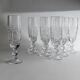 Lot of 12 vintage crystal champagne flutes, Italy 1970s.