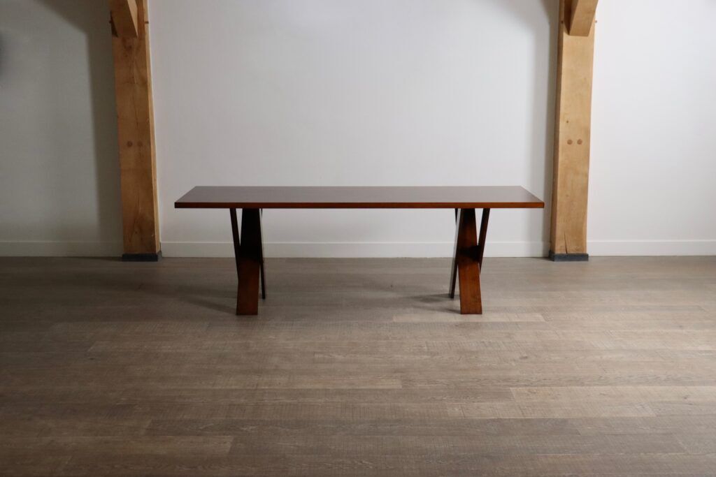 TL58 dining table in walnut by Marco Zanuso for Poggi, Italy 1960s