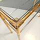 Rectangular Gold Aluminum Console Table with Two Glass Shelves, Italy