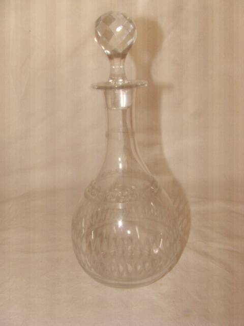 engraved crystal liqueur carafe from the late 19th century