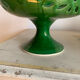 Cup on pedestal / Openwork compote in emerald green ceramic – Vi