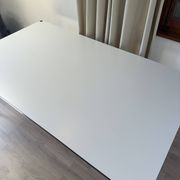 USM Haller desk in pearl grey laminate