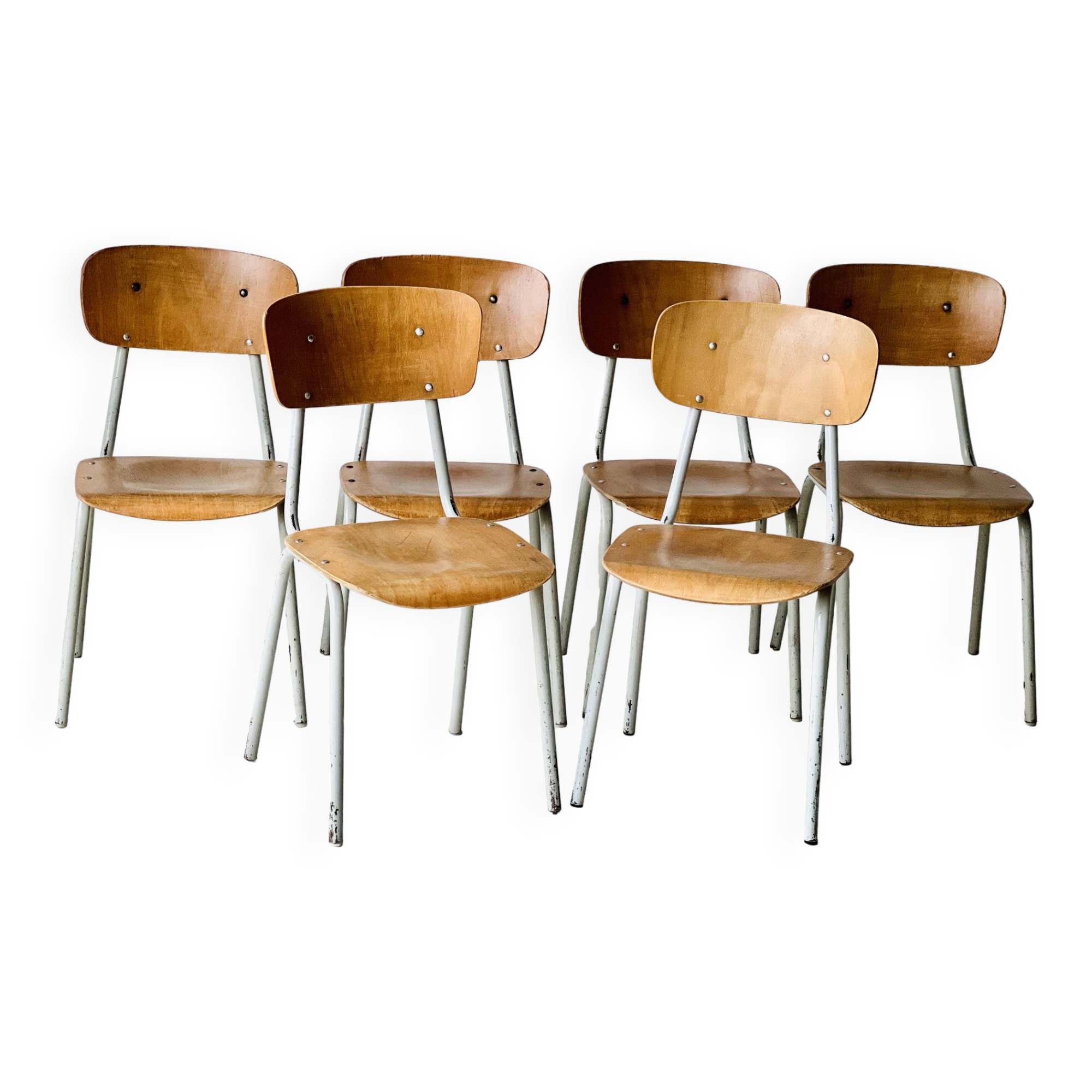 Vintage School Chairs, set of 6