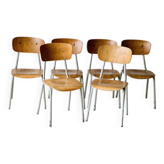 Chaises d'école vintage, set de 6