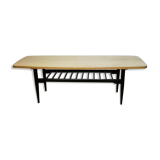 Scandinavian coffee table double top vintage teak 1960