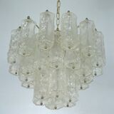 Mid-Century Toni Zuccheri for Venini, corteccia murano glass chandelier. 1960s Italy
