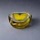 Yellow & blue Sommerso ashtray by Seguso, Murano glass, Italy, 1970s