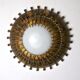 Midcentury brutalist sun wall lamp, metal and gold leaf, Italy