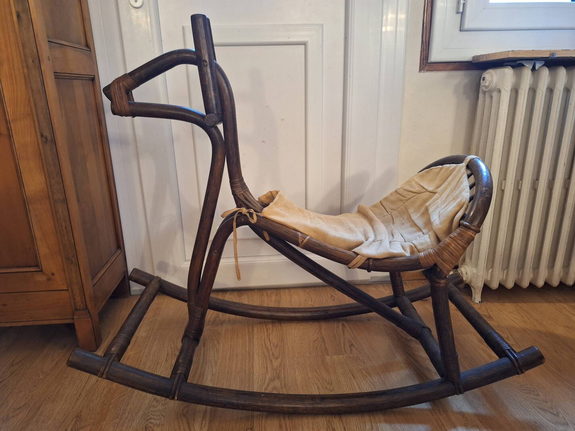 Rattan rocking horse