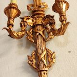 Wall lamp wrought iron and gold leaf. France, 1950s.