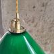 Suspension conique en opaline verte