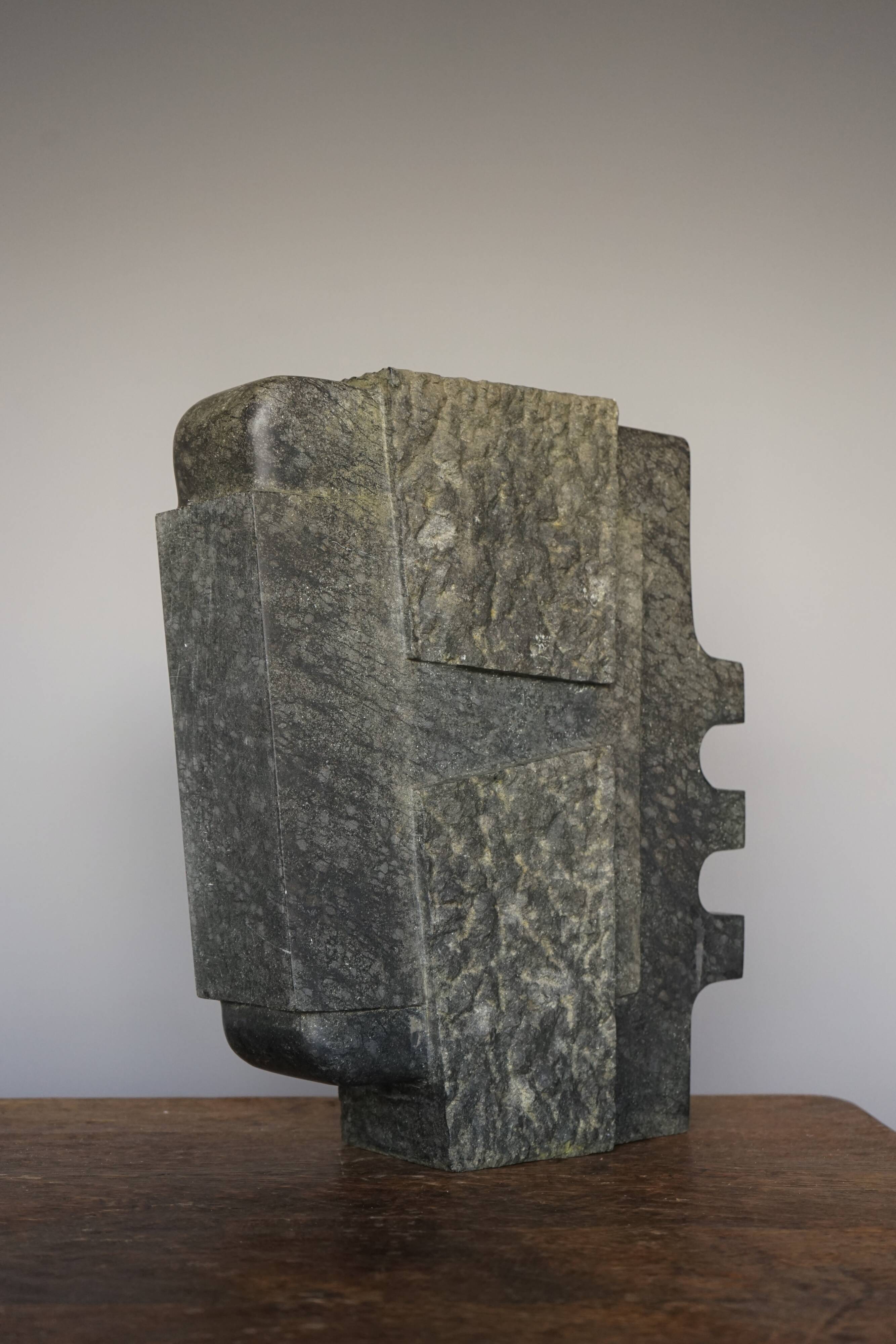 Abstract Brutalist stone sculpture. 1970s