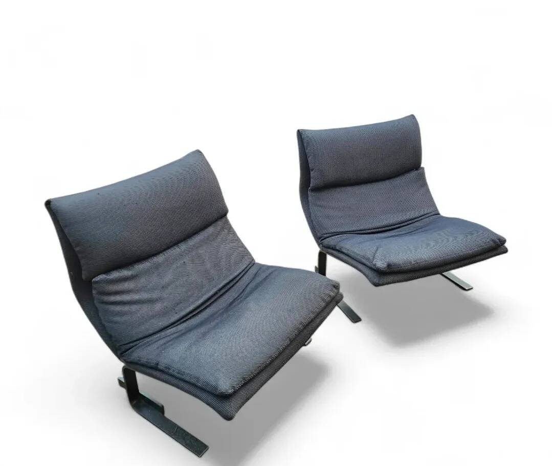 Chaises longues Onda Wave en design italien vintage par Giovanni Offredi / Saporiti des années 1980