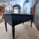 Bureau XIXeme laqué noir et sous main verre biseauté