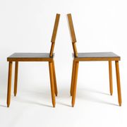 Two rare demountable plywood chairs by Axel Kufus model Stöcke for Atoll