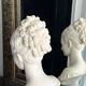 Statue Buste de Manon Lescaut albâtre socle marbre vert signé Giannelli