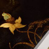 Bamboo bronze lacquered Chinese side tables Maison Baguès 1940