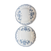 Lot de 2 assiettes creuses fleurs bleu "Régence" st Amand et Hamage