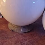 White glass globes and light string