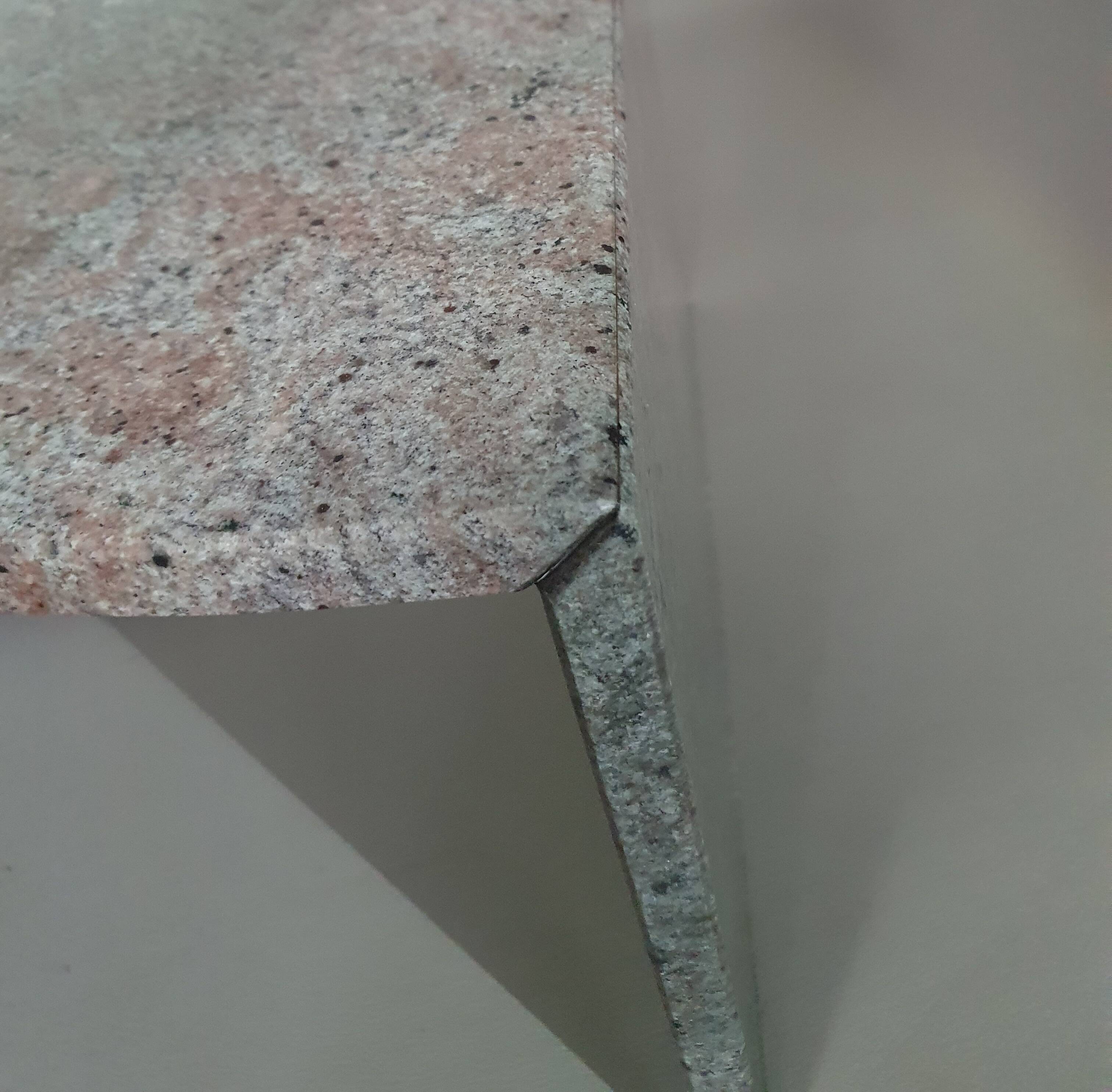 Free form granite coffee table graduated wavy front. Holland '70