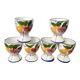6 vintage earthenware egg cups