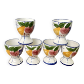 6 coquetiers vintage en faïence