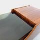 Vintage bar coffee table on rosewood wheels and smoked glass from the 60s